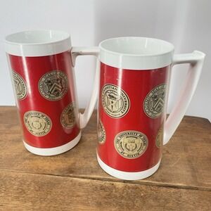 VTG‎ Thermo-Serv Texas Universities Insulated Mugs Set of 2 Red Made USA